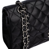 Chanel Quilted Lambskin Palladium Medium Double Flap Crossbody Bag