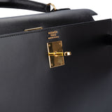 Hermès Noir Boxcalf Kelly 35 Handbag