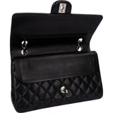 Chanel Quilted Lambskin Palladium Medium Double Flap Crossbody Bag
