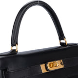 Hermès Noir Boxcalf Kelly 28 Handbag