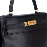 Hermès Noir Boxcalf Kelly 28 Handbag