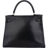 Hermès Noir Boxcalf Kelly 28 Handbag