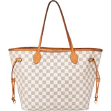Louis Vuitton Damier Azur Monogram Neverfull MM Shopper Handbag