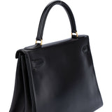 Hermès Noir Boxcalf Kelly 28 Handbag