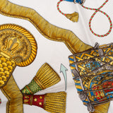 Hermès Classic "Le Tambours" Silk Carre 90 Scarf Tuch