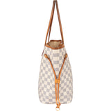Louis Vuitton Damier Azur Monogram Neverfull MM Shopper Handbag