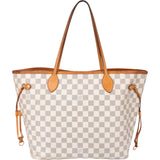 Louis Vuitton Damier Azur Monogram Neverfull MM Shopper Handbag