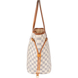 Louis Vuitton Damier Azur Monogram Neverfull MM Shopper Handbag