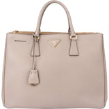 Prada Grey Saffiano Leather Galleria Handbag