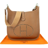 Hermès Brun Togo Leather Evelyne GM Crossbody Bag