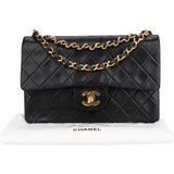 Chanel Quilted Lambskin 24K Gold Small Double Flap Crossbody Bag