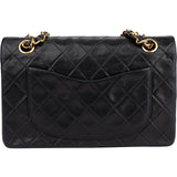 Chanel Quilted Lambskin 24K Gold Small Double Flap Crossbody Bag