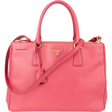 Prada Pink Saffiano Leather Galleria Handbag