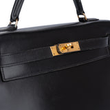 Hermès Noir Boxcalf Kelly 32 Handbag