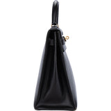 Hermès Noir Boxcalf Kelly 32 Handbag