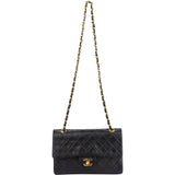 Chanel Quilted Lambskin 24K Gold Small Double Flap Crossbody Bag