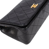 Chanel Quilted Lambskin 24K Gold Single Flap Crossbody Bag