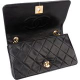 Chanel Quilted Lambskin 24K Gold Single Flap Crossbody Bag