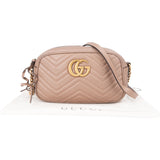 Gucci Chevron Leather GG Marmont Crossbody Bag