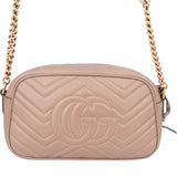 Gucci Chevron Leather GG Marmont Crossbody Bag