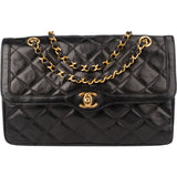 Chanel Quilted Lambskin 24K Gold Double Flap Shoulder Bag