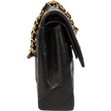 Chanel Quilted Lambskin 24K Gold Double Flap Shoulder Bag