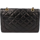 Chanel Quilted Lambskin 24K Gold Double Flap Shoulder Bag