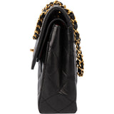Chanel Quilted Lambskin 24K Gold Double Flap Shoulder Bag