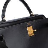 Hermès Noir Boxcalf Kelly 32 Handbag