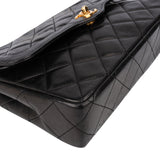 Chanel Quilted Lambskin 24K Gold Double Flap Shoulder Bag