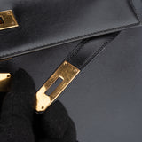 Hermès Noir Boxcalf Kelly 32 Handbag