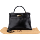 Hermès Noir Boxcalf Kelly 32 Handbag