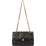 Chanel Quilted Lambskin 24K Gold Double Flap Shoulder Bag