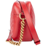 Gucci Red Chevron Leather GG Marmont Crossbody Bag