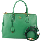 Prada Green Saffiano Leather Galleria Handbag