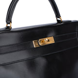 Hermès Noir Boxcalf Kelly 32 Handbag