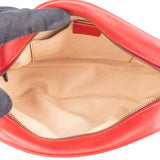 Gucci Red Chevron Leather GG Marmont Crossbody Bag