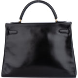 Hermès Noir Boxcalf Kelly 32 Handbag