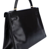 Hermès Noir Boxcalf Kelly 32 Handbag