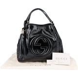 Gucci Black Patent Leather GG Soho Handbag