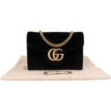 Gucci Chevron Satin Marmont Crossbody Flap Bag