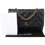 Chanel Quilted Caviar Leather Wallet On Chain Crossbody Bag