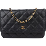 Chanel Quilted Caviar Leather Wallet On Chain Crossbody Bag