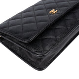 Chanel Quilted Caviar Leather Wallet On Chain Crossbody Bag
