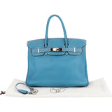 Hermès Cornflower Blue Togo Leather Palladium Birkin 30 Handbag