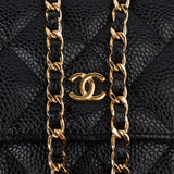 Chanel Quilted Caviar Leather Wallet On Chain Crossbody Bag