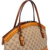 Gucci GG Monogram Crafty Bamboo Handbag