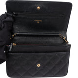 Chanel Quilted Caviar Leather Wallet On Chain Crossbody Bag