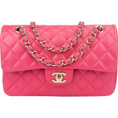 Chanel Quilted Caviar Leather Small Double Flap Crossbody Bag