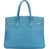 Hermès Cornflower Blue Togo Leather Palladium Birkin 30 Handbag